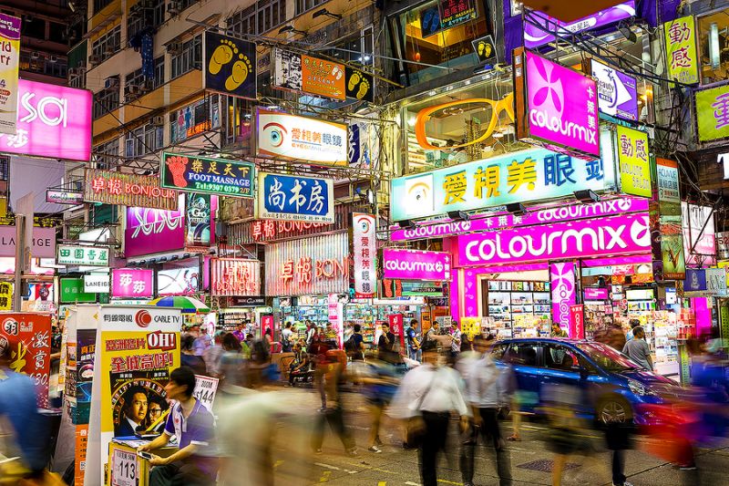 shopping street in Hong Kong